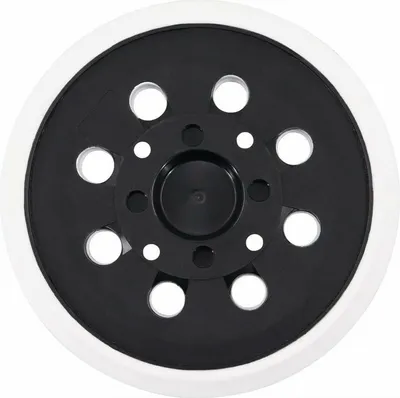 Obrázek produktu pro Plateau de Ponage 125 mm se suchým zipem 8 kalhot kompatibilní s Bosch PEX 300/400 AE Ponceuse Excentrique od Poweka (bílý)
