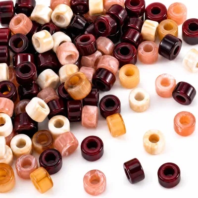 100 Acrylperlen 10x7 mm, großes Loch, 4 Farben, DIY-Schmuck