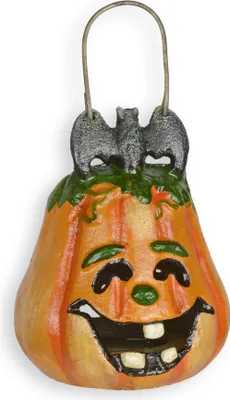 Produktbild von Teelichthalter aus Gusseisen in Kürbisform Halloween Replikat Retro Design Dekoration