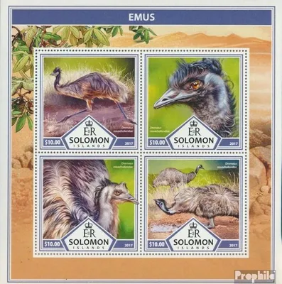 Produktbild von Briefmarken Salomoninseln 2017 Mi 4517-4520 Kleinbogen (kompl. Ausg.) postfrisch Emus