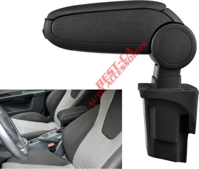 Produktbild von Mittelarmlehne Armlehne KLAPPBAR Textil Schwarz Für Seat Leon Mk2 1P (2006-2009) PRE-LCI