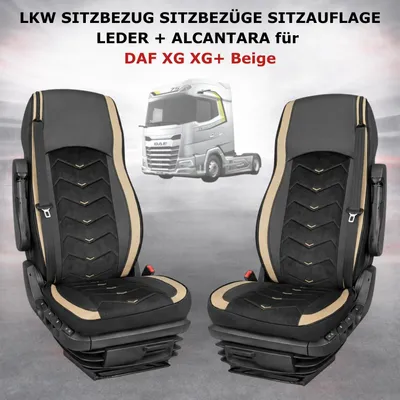 Obrázok produktu pre Poťahy sedadiel pre nákladné vozidlá, sedadlá, operadlá, koža + alcantara, DAF XG XG+, farba: béžová