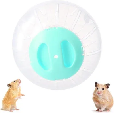 Image de Roue d'exercice transparente pour petits hamsters domestiques - 14,5 cm - Turquoise