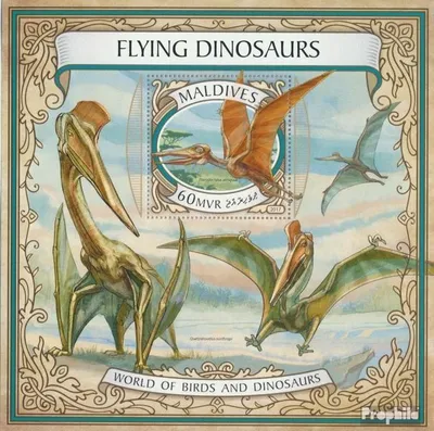 Produktbild von Briefmarken Malediven 2017 Mi Block 1068 (kompl. Ausg.) postfrisch Fliegende Dinosaurier