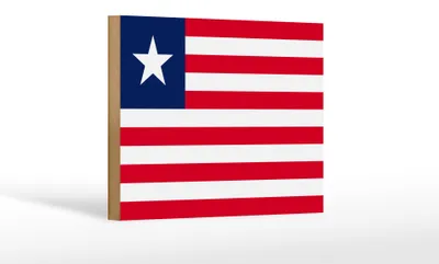 Produktbild von Holzschild Flagge Liberias 18x12 cm Flag of Liberia Dekoration