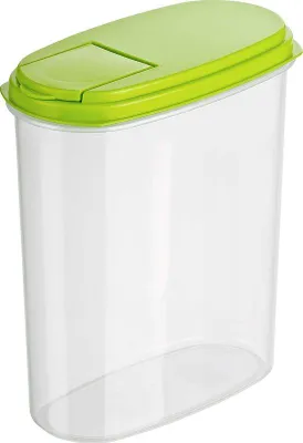 Obrázek produktu pro Ibenzoa® Sada úložných nádob, 3 kusy, objem 2 litry – zelená, průhledný PP materiál (bez BPA), stohovatelné, vhodné do myčky a mrazáku, vhodné do mikrovlnné trouby bez víka, rozměry 18×9,5×21,5 cm
