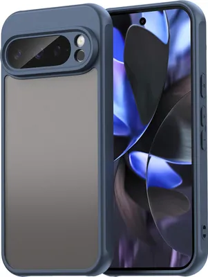 Image de Étui pour Google Pixel 9 Pro, dos mat translucide avec protection de l'appareil photo, étui de protection antichoc Bleu