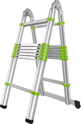 Obrázek produktu pro FIELDMANN FZZ 4006 Žebřík - štafle, unikátní teleskopický systém, maximální délka štaflí 2,2 m, maximální délka žebříku 4,4 m, max. zatížení 150 kg