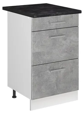 Immagine prodotto di Mobiletto base per cucina Vicco R-Line Calcestruzzo/Bianco 50 cm piano di lavoro Antracite, Model 69675