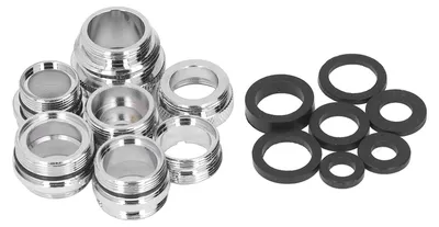 Immagine prodotto di 7 pezzi/set Adattatore rubinetto maschio-femmina con guarnizione Set aeratore in ottone per tubo da giardino Lavello da cucina