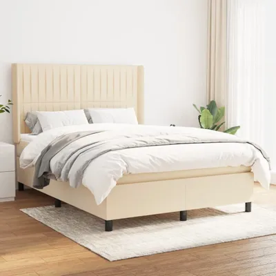 Produktbild von Stabli Möbel Boxspringbett mit Matratze Creme 140x190 cm Stoff CC3586287