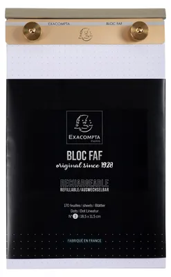 Obrázek produktu pro Exacompta 12123E, Obdélník, Bílá, Tečkovaný papír, Papír, 70 g/m², 185 mm