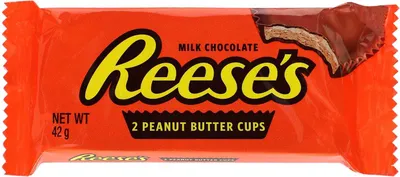 Produktbild von 1x Reese’s Peanut Butter Cup – 1 Stück (1 × 42 g / 1.5 oz) – Erdnussbutter-Schokoladen-Cup – Original US-Snack+Heartforcards  Versandschutz