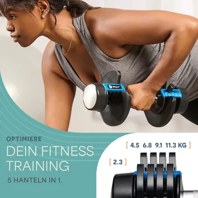 Image de Ensemble de supports réglables, 11,3 kg - Ensemble de haltères compact - Idéal pour le fitness à domicile