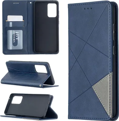 Produktbild von Mobigear Rhombus Slim Schutzhülle für Samsung Galaxy A52, Klapphülle - Blau