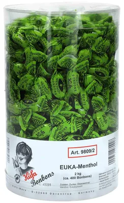 Immagine prodotto di Küfa Euka Caramelle al mentolo ed eucalipto, Caramelle, Caramelle al mentolo, Vegan, Gocce per la tosse, Verde, 2 KG