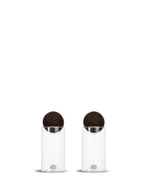 Produktbild von Salz- und Pfefferset, 2 Stück, Borosilikatglas/Rinde, 4,5 x 11,5 cm Durchmesser Natur / Sagaform