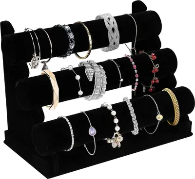 Image de Support à bijoux à 3 niveaux, amovible, dimensions 22,5 x 18 cm, pour bracelets et montres