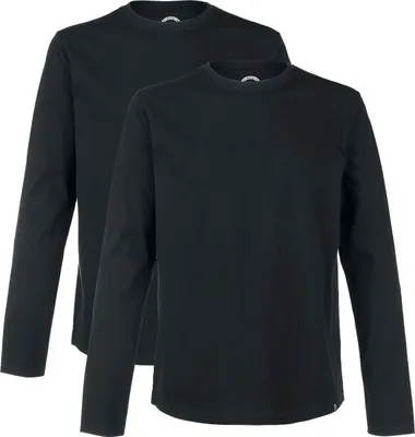 Produktbild von RED by EMP Herren Doppelpack Basic Longsleeves in Schwarz L