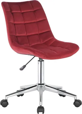 Obrázek produktu pro Sametová kancelářská židle - Ergonomická kancelářská židle - Výškově nastavitelná a otočná | Barva: červená