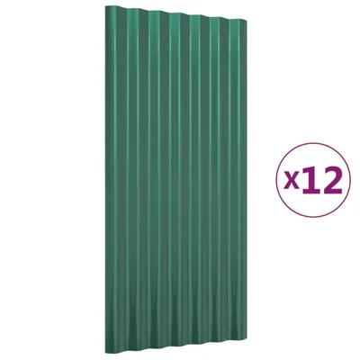 Immagine prodotto di Pannelli di copertura 12 pz. Acciaio verniciato a polvere verde 80x36 cm