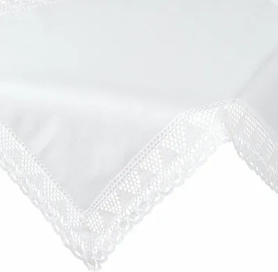 Image de EUROFIRANY | Linge de table - Nappe - 85 x 85 cm - Blanc - Couvre-lit - Dentelle