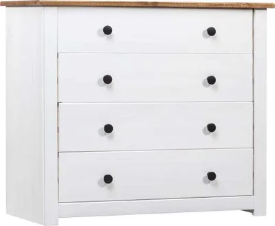 Immagine prodotto di The Living Store Mobile laterale bianco 80×40×73 cm Pino Panama