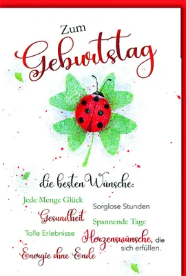Produktbild von Geburtstag - Glückwunschkarte im Format 11,5 x 17 cm mit Umschlag
