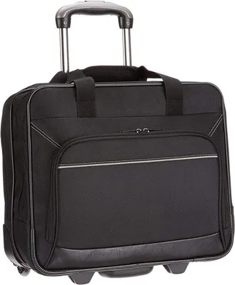 Produktbild von Famanu Laptoptrolley mit leichtgängigen Rollen und praktischem Frontfach - schwarz