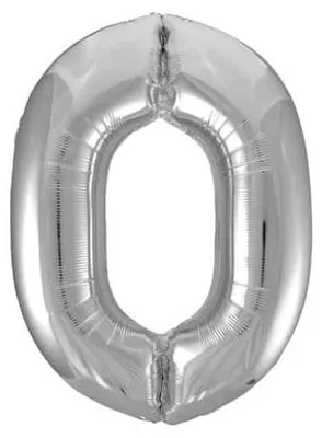 Produktbild von Minifolienballon Zahl 0 silber - ca. 40 cm