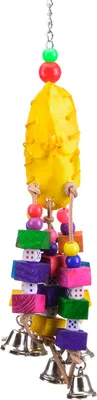 Produktbild von Vogelspielzeug Five Bell mit Glöckchen und Büffelhautschuh