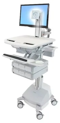 Immagine prodotto di Ergotron StyleView, Carrello multimediale, Alluminio, Grigio, Bianco, Alluminio, Plastica, Acciaio zincato, Pannello piatto, 16,8 kg, 61 cm (24")