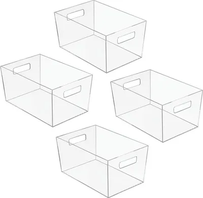 Produktbild von Aufbewahrungsbox Kühlschrankbox mit Griffen 4er Set mDesign transparent