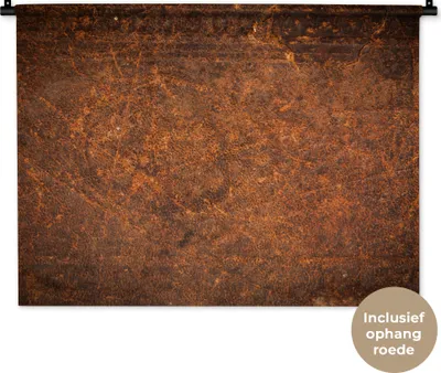 Produktbild von MuchoWow® Wandteppich Wandbehang Leder - Textur - Braun - Orange 90x67.5 cm Tapisserie Dekoration Wandtuch - Fototeppich - Wand-Skulpturen