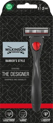 Immagine prodotto di Wilkinson Sword Barber's Style Il rasoio di design per uomo Manico del rasoio di precisione + 1 ricarica di lama