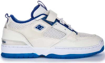Produktbild von DC Shoes JS 1 Street Skatewear Schaum Gepolsterte Herren Ledersneaker in Weiß Blau – 7 UK - 40.5 EU - 8 US / White Blue