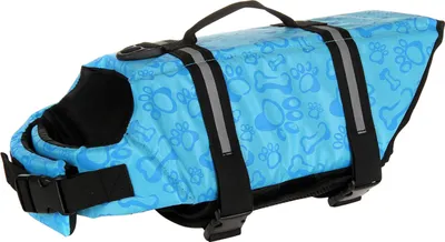 Immagine prodotto di Giubbotto di salvataggio per animali domestici Gilet di galleggiamento per cani in rete traspirante e indossabile per il canottaggio e la spiaggia blu S