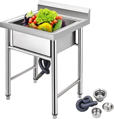 Produktbild von Spülbecken, 1 mm Rostfreie Edelstahl Spülbecken 44,45 x 41,91 x 25,4 cm Spülbeckeneinlage, Spülbecken Küche Edelstahl, Spülbecken Organizer, Spülbecken Ordnungshelfer, Camping Spülbecken