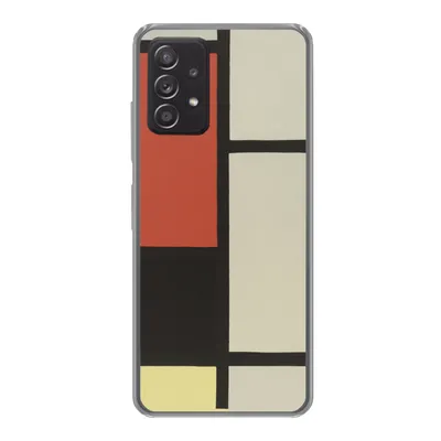 Produktbild von MuchoWow® Handyhülle Schutzhülle Hülle für Samsung Galaxy A53 5G Komposition mit rotem Quadrat, schwarz, blau - Piet Mondrian Silikon Softcase Handy Hülle - Schutzabdeckung
