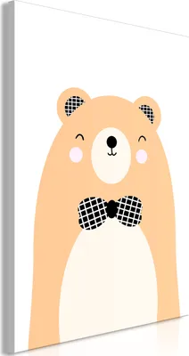 Produktbild von Italienischer Leinwand Leinwandbild - Teddy Bear in Bow Tie (1 Part) Vertical 80x120 cm Für Kinder e-A-0148-b-a