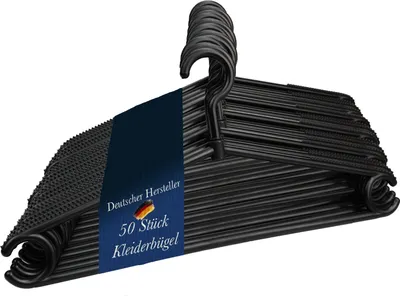 Produktbild von Siluk_ Kleiderbügel Wäschebügel Kunststoff drehbar Wäschebügel aus Kunststoff -  UE (50, Schwarz)
