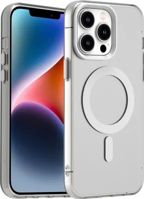 Immagine prodotto di Custodia per iPhone 14 Pro, compatibile con MagSafe, sottile custodia semi-trasparente opaca antiurto Bianco