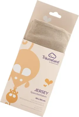 Produktbild von Träumeland Spannbettlaken Jersey taupe 40 x 90 cm