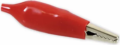 Zdjęcie produktu dla Klips krokodylkowy, izolowany, 45 mm, czerwony