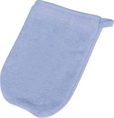 Image de Gant de toilette en éponge et bambou, bleu