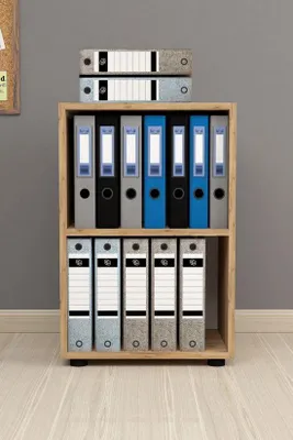 Produktbild von Möbel Aktenregal mit 2 Ablagefächern MDF Kieferoptik 49 x 74 cm
