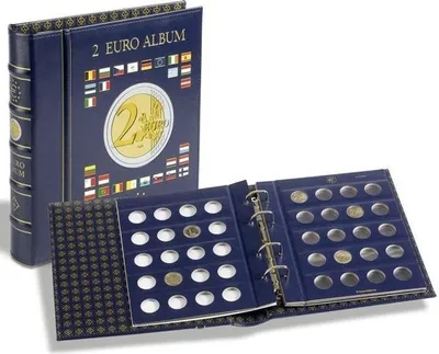 Produktbild von Münzalbum VISTA, für 2-Euro-Münzen, inkl. 4 VISTA, Münzblättern, inkl. Schutzkassette,blau