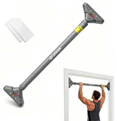 Immagine prodotto di Barra per trazioni da porta senza viti - Regolabile 74-95 cm - Portata 200 kg - Impugnatura in schiuma