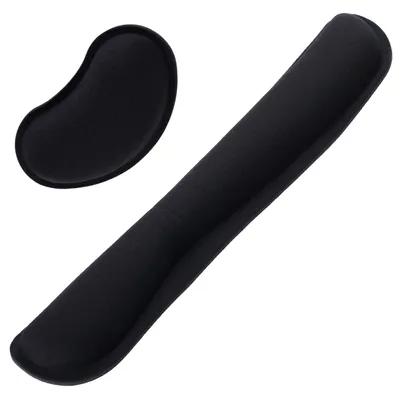 Productafbeelding van Polssteun toetsenbord polssteun muis - Gel en traagschuim - Antislip - 43 x 8,5 x 2 cm - Zwart