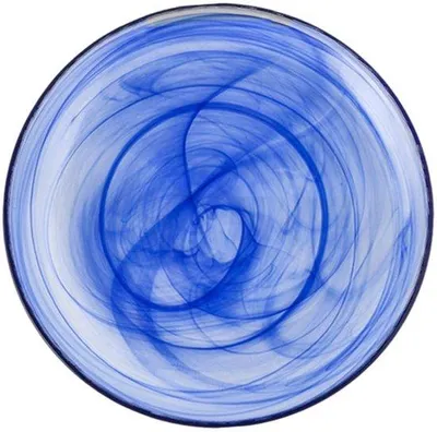 Immagine prodotto di H&H Set 6 Piatti Frutta Alabastro In Vetro Blu Cm 21